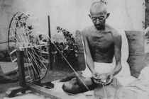 Gandhi spinning