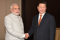 Modi with Xi Jingping at BRICS