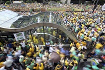 Demonstrators attend a protest against Brazil's President Dilma Rousseff at Paulista avenue in Sao Paulo