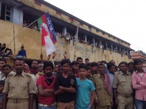 The crowd at the rally in Sheohar.