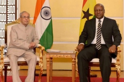 Pranab Mukherjee meeting the President of the Republic of Ghana_122907