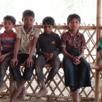 A group of Rohingya kids at a medical camp in Tengakhali in Cox’s Bazar