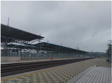 Photo 10: The Dorasan Unification Platform, with railway tracks extending into North Korea (Photo by Purvaja Modak)