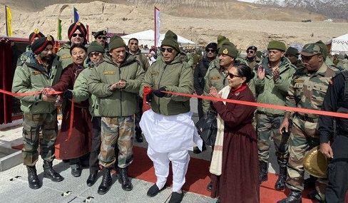 Rajnath Singh inaugurates bridge in Eastern Ladakh