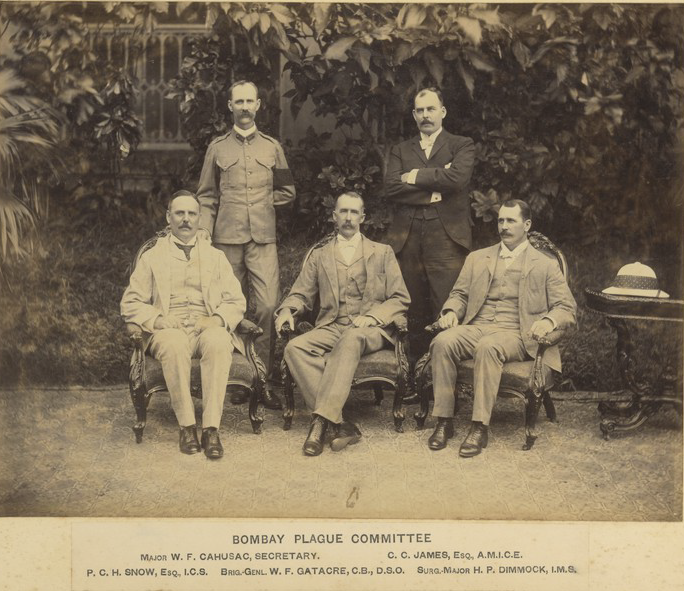 Bombay's first Plague Committee under the Epidemics Control Act of 1897. Chairman, Brig-General W.F. Gatacre, center.