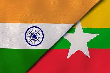 Two,States,Flags,Of,India,And,Myanmar.,High,Quality,Business