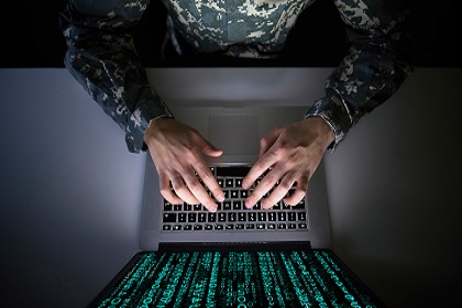 American,Soldier,In,Military,Uniform,Preventing,Cyber,Attack,In,Military