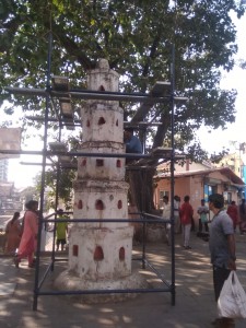 Deep-stambh restoration in progress (courtesy Rutvik Aurangabadkar/GSB Trust)