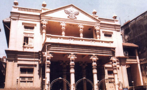 Anjuman Atash Bahram, Mumbai, with the winged Farohar symbol at the top.